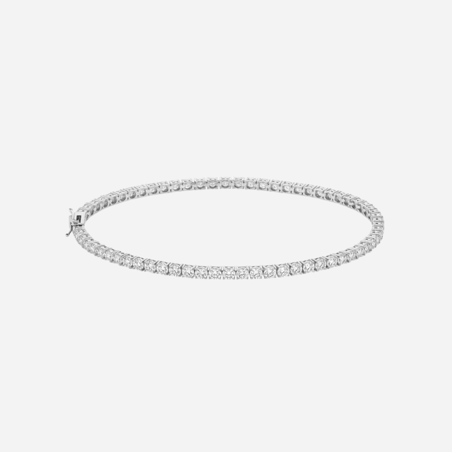 Diamond bracelet on a light gray background